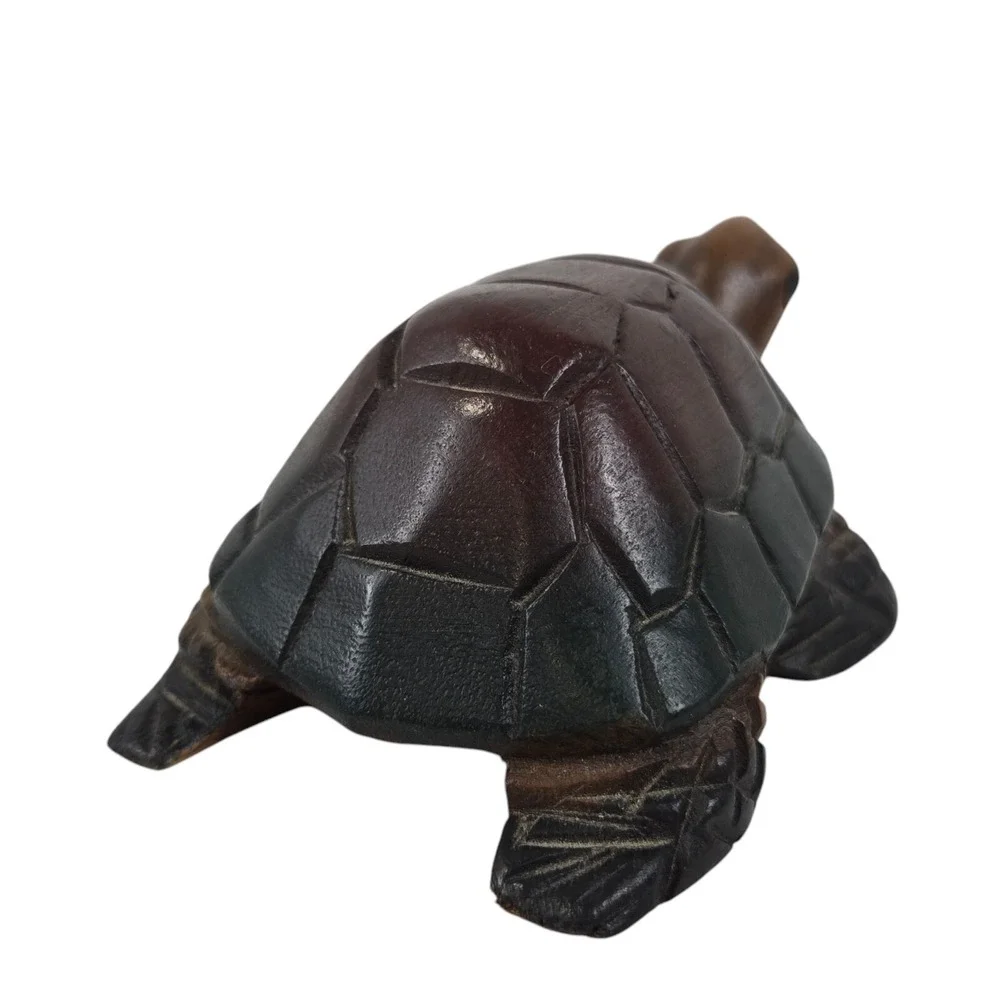 Hand‎ Carved Wood Sea Turtle Folk Art Shelf Sitter 5x3x2.5